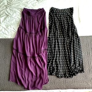 2 long, sheer skirts